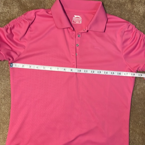 Slazenger tennis/golf polo shirt in pink, dry weave fabric, New without tags, M - Picture 7 of 8